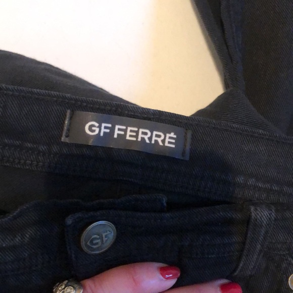 Gianfranco Ferre size 12 black jeans made in ITALY 34-46 stretch straight leg - Picture 13 of 13
